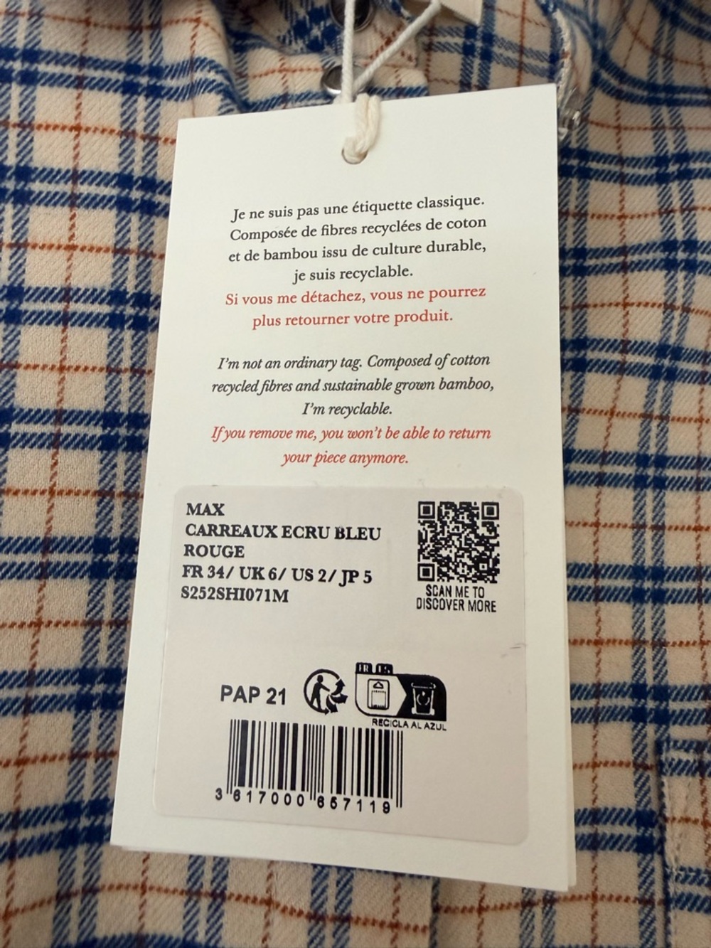 NWT - Sezane Max shirt - size US 2 or EU 34 - Picture 14 of 15